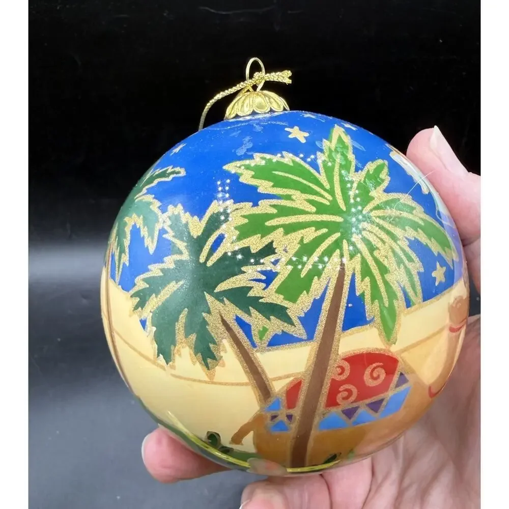 Pier 1 Li Bien Painted Inside Glass Christmas Ornament Nativity Wise Men -C36